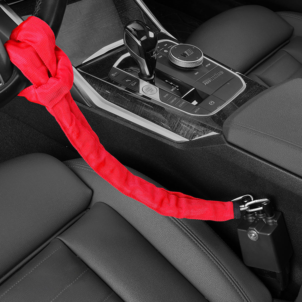 STHIRA Car Steering Wheel Lock, Lock Anti-Theft Chain Lock for Steering Wheel, with 2 Keys, Rugged Steel Steering Wheel Chain Lock, Universal Car Steering Wheel Lock STHIRA Car Steering Wheel Lock, Lock Anti-Theft Chain Lock for Steering Wheel, with 2 Keys, Rugged Steel Steering Wheel Chain Lock, Universal Car Steering Wheel Lock